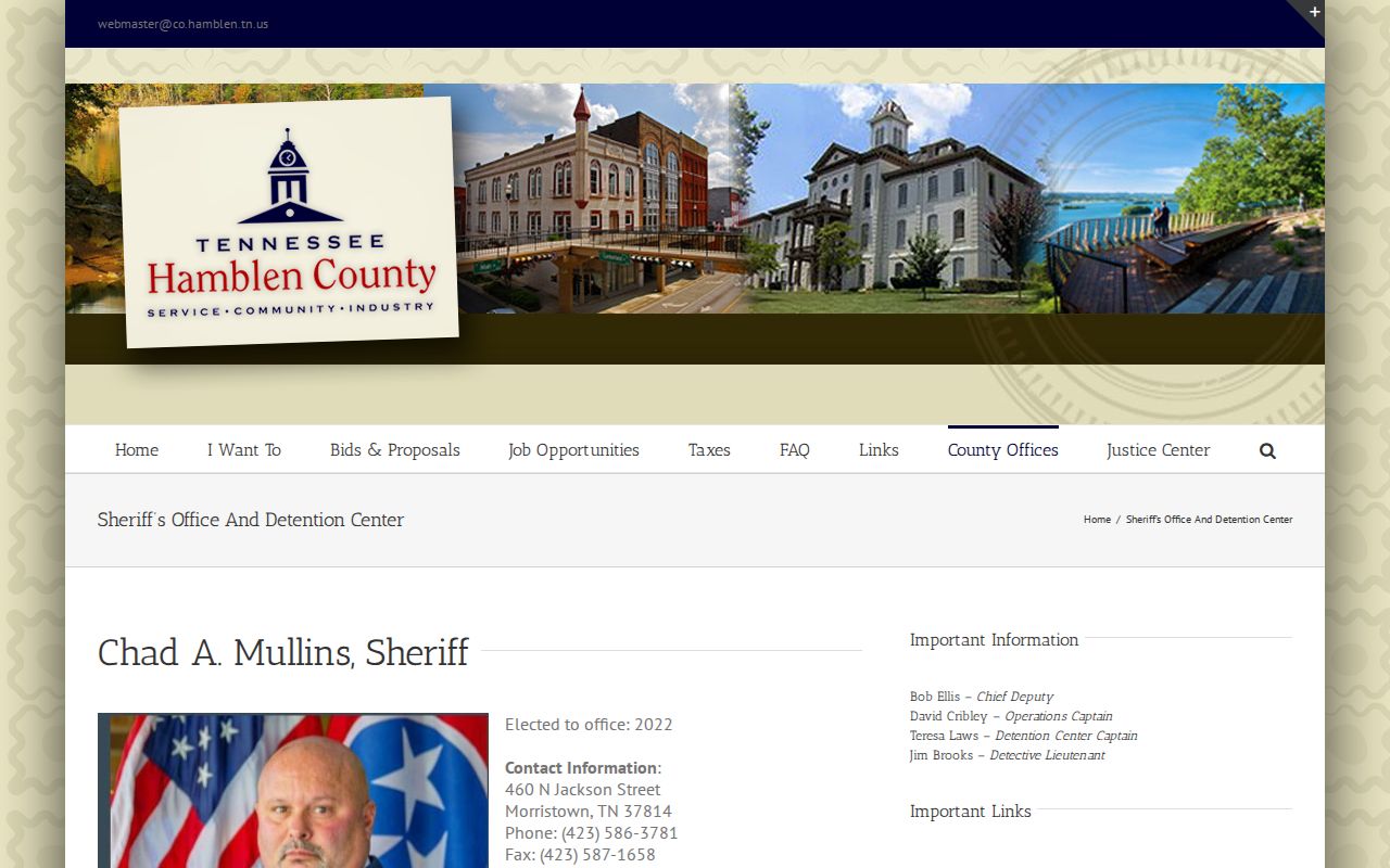Hamblen County sheriff arrest lookup and inmate database access
