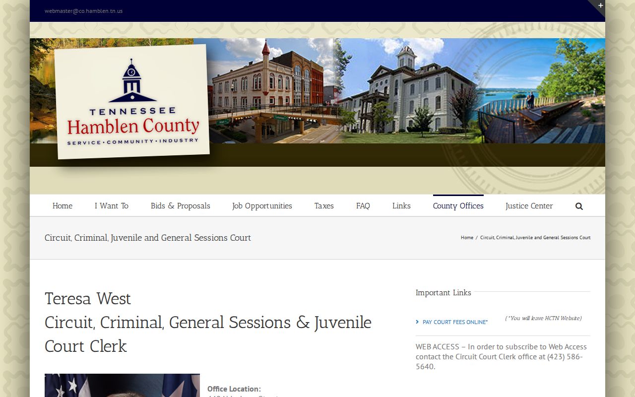 Hamblen County criminal court cases and clerk information