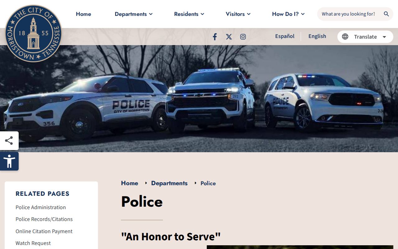 Morristown Police Department criminal records information